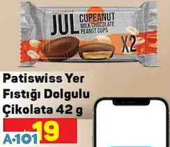 PATİSWİSS YER FISTIĞI DOLGULU ÇİKOLATA 42 G PATİSWİSS YER FISTIĞI DOLGULU ÇİKOLATA 42 G